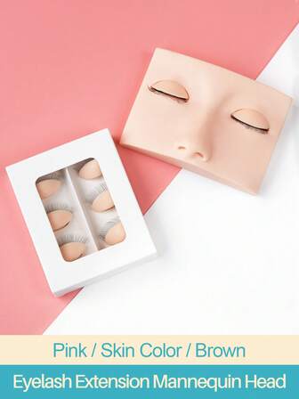 Cabeza de maniquí de silicona para extensiones de pestañas con cara de maniquí de Song Lash para práctica, suministros de modelo cosmético para extensiones de pestañas