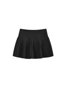 百褶裙，高腰显瘦A字裙，防走光，适合娇小身材，秋季款 - 黑色 - 查看 5