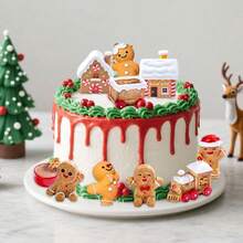 ROARING GOOD TIME RGT 10 PCs Christmas Gingerbread Man Miniature Ornament Kits For DIY Tiny Christmas Figurines Gingerbread Centerpiece Table Decoration For Village Home Gift Craft - Multicolor - View 5