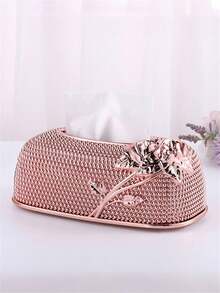 1 Stück rechteckiger Kunststoff Taschentuchhalter, kreative Acryl Papierablage, europäischer Stil geeignet für Schreibtisch, Küche, KTV, Hotels, Bars, Restaurants, Badezimmer und Geburtstagsfeiern