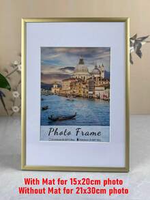 1个现代简约金/银色铝制相框，尺寸30x40厘米（21x30厘米/7英寸/8英寸/10英寸），长方形设计，线条简洁，经久耐用，优雅大方——非常适合用于家居照片、婚礼照片、节日圣诞礼物、办公桌装饰，可竖放/横放展示