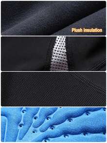 男式骑行长裤羊毛内裤运动服高弹力保暖内衬运动服健身裤紧身骑行裤 - 黑色 - 查看 7