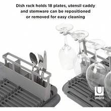 1011484149 UDRY Rack And Microfiber Dish Drying Mat Charcoal Kitchen 24 X 18 X 10.8