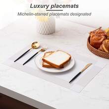 Washable Vinyl Placemats Set Of 4 For Indoor/Outdoor Use - B-four-corner-beige - View 11