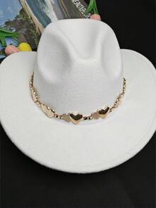 1pc Fashionable Versatile Heart-Shaped Detachable Hat Chain, Hat Accessory, Gift For Holidays, Birthdays, Daily Wear