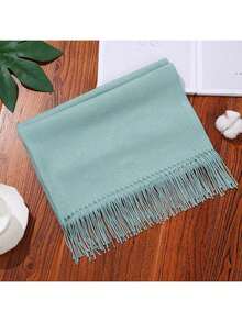 35厘米仿羊绒围巾，拉绒纹理，厚长围巾，秋冬 - 彩色 - 查看 13