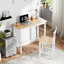 HOMCOM Bartisch, Eichenoptik, kompakt, Platz für 2 Personen, Naturholz+Weiß