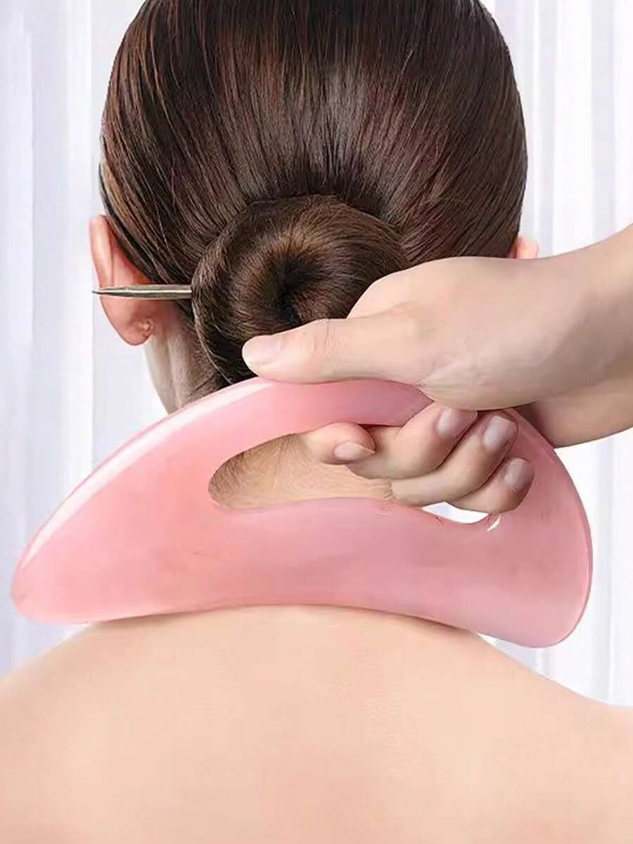 1pc Large Resin Gua Sha Board, Curved Blade, Suitable For Full Body, Can Massage Shoulder, Neck, Lymph, Stimulate Meridians On Back, Legs, Shoulder, Neck And Face, Relax Whole Body Muscles. - Multicolor - View 1