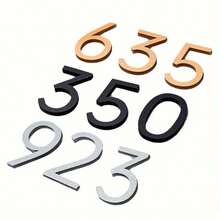 3D akryl modern husnummerskylt, självhäftande väggmonterad dörrnummerskylt, ingen elektricitet behövs - hållbart väderbeständigt material - Multifärgad - Visa 8