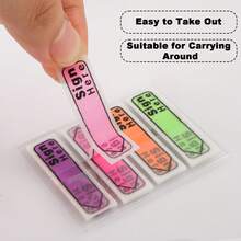 6 包贴纸在此签名标签、在此签名标志便签首字母标签，带分配器箭头标签，易于张贴于办公室学校公证簿（浅绿色 1） - 彩色 - 查看 5