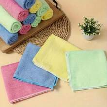 1/5/10/20pcs Microfiber Cleaning Cloths - Super Absorbent & Quick-Drying, Streak-Free For Kitchen, Bathroom, Car, Furniture - Durable Reusable Towels With Vibrant Colors, Effortlessly Remove Stains & Grease, Multipurpose Cleaning Supplies, Contemporary Design, High Absorbency Fabric - 彩色 - 查看 7