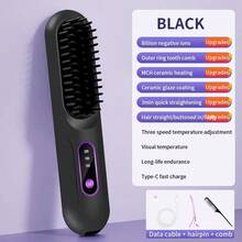 RAF Digital Temperature LCD Display, Portable Negative Ion Electric Hair Straightener Brush, Straightening & Curling Styling Tool, Multi-Function Hair Straightener, Suitable For Outdoor Travel, Home Use And Student Dorms, Gift For Girls - Multicolor 1 - View 9