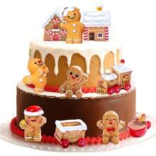 ROARING GOOD TIME RGT 10 PCs Christmas Gingerbread Man Miniature Ornament Kits For DIY Tiny Christmas Figurines Gingerbread Centerpiece Table Decoration For Village Home Gift Craft - Multicolor - View 1