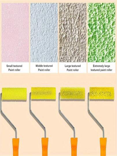 2/5/10 st. stora texturerade skumrullar - slitstarkt plastmaterial, lätt att rengöra, smidig applicering, lämplig för konstnärlig vägg- och takmålning, rullar för heminredning, väggmålningstillbehör, dekorativa målningsverktyg, lättrengjorda rullar