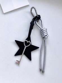 Original 5-Pointed Star Woven Key Chain With Key/Lock Element Simple Creative Car Key Chain Decorative Bag Accessory Car Accessories For Woman Gifts For Women Gifts For Men Phone Accessories - Multicolor - View 14