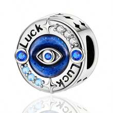 S925 Silber-plattierte Böser Blick Perlen Accessoires, personalisierter Glücksbringer zum Selbermachen, ein Geschenk voller Schutzwirkung, lässt dich einen einzigartigen, mysteriösen und modischen Stil tragen. Geeignet für Halloween, Weihnachten