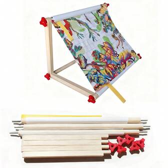 1pc Wooden Embroidery Frame, Desktop Sofa Cross Stitch Frame, Embroidery Tool