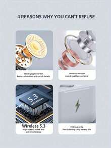 TWS True Wireless In-Ear Music Headphones, Sports Mini Earbuds, TWS HIFI Dolby Bass 9D Stereo High-Definition Calling Headphones, Compatible With Android Phones, Gaming Headset, Smart Earphones