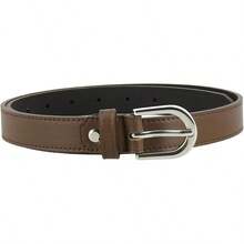 Women Genuine Leather Belt, Fashionable, Made In France - Brown - View 9