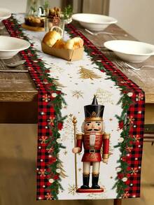 1pc Christmas Nutcracker Table Runner, Christmas Decor Table Runner, Christmas Linen-Like Table Runner, Table Runner, Table Runner, 1pc Table Runner, 4pcs Placemats, 1pc Cushion Cover, 3 Products Available, Seasonal Home Decor Indoor/Outdoor Party Supplies, Winter Home Decor, Christmas Decoration, Christmas Room Decor, Christmas Party Decoration - Multicolor - View 13