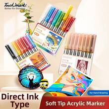 8 Colors Liquid Acrylic Marker Pens, Soft Tip, For Student Journaling, Children Skin Tone Art Drawing, School Supplies