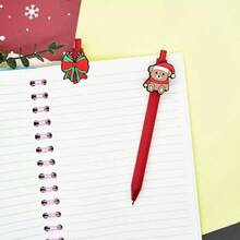 Weihnachts-Kugelschreiber mit PVC-Soft-Gummi-Patch, süßer Stil Schüler Schreibtisch Geschenk Kugelschreiber