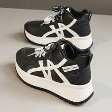 BN3002 Color Block Casual Sneakers For Women, 2025 New Lace-Up Mid-Top Athletic Running Shoes