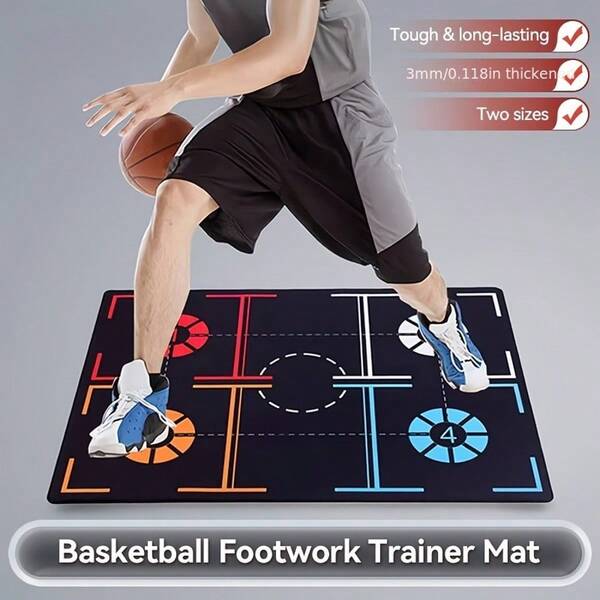 1 Basketball Step Training Mat, Foldable And Durable Design, Helps Improve Agility, Speed And Coordination, And Enhances Ball Control And Circle Skills. Suitable For Home Gyms And Courtside Training, Daily Indoor And Outdoor Training, Players Of All Levels Improve Footwork Skills, Durable Indoor Shooting Tool, Silent Practice Mat