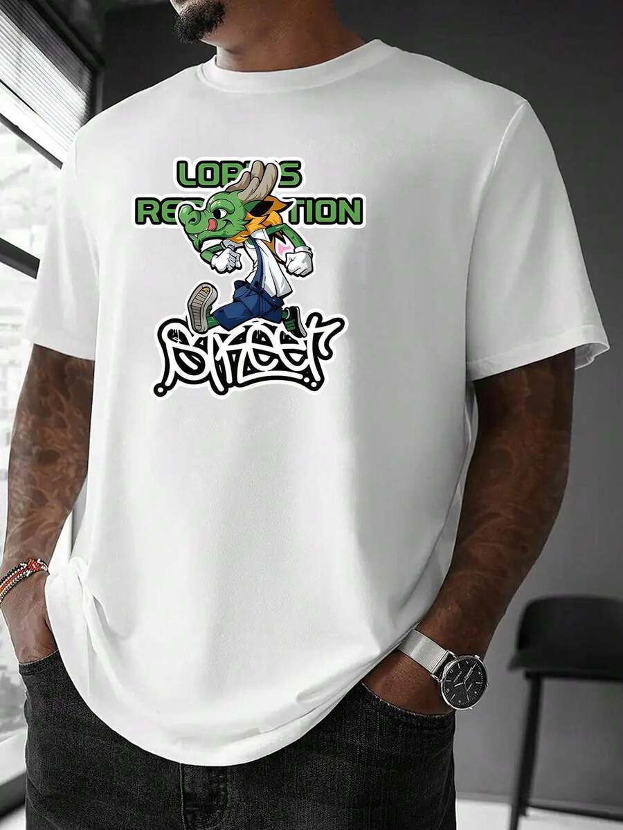 1 camiseta gráfica con estampado digital para mujer Dragón, urbano, graffiti, callejero. Camiseta casual de cuello redondo y manga corta. Camiseta de algodón ligera para las cuatro estaciones, lavable a máquina, no lavar en seco. - Blanco - Ver 1