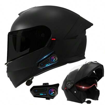 Casco Con Bluetooth Certificado Dot/3c Fibra De Carbono Negro