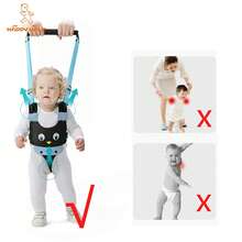 Baby Walker, Handheld Kids Toddler Walking Harness Helper Assistant Protective Belt Child Activity Walker Adjustable Standing Up Walking Learning Helper For Toddler 7-24 Month - 黑色企鵝 - 查看 3