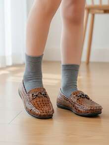 1 Pair Toddler/Little Kids' Fashion Shiny PU Faux Crocodile Skin Children Shoes, Quality Comfortable PU Material Color Block Design Boys' Shoes, Soft Lining, Rubber Sole, Slip-On Style, Suitable For 3-13 Years Old Boys For Daily, School, Outing, Party, Holiday Wear, New Autumn/Spring/Summer Collection