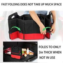 Black And Red Car Trunk Organizer, Heavy-Duty Foldable 95-Liter Capacity, Car Trunk Storage Bag With 4 Compartments And Adjustable Shoulder Straps, Perfect For Travel, Camping, Shopping, And Is Ideal For SUVs, Trucks, Cars, SUVs, And Minivans. - Black and White - View 7
