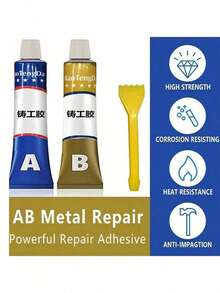 1 pièce Super Colle Adhésif époxy haute résistance A+B, Colle de moulage à séchage rapide pour métal, céramique, acier inoxydable, radiateur, robinet, tuyau en PVC, réservoir d'eau solaire, beauté automobile, chauffe-eau, appareils ménagers