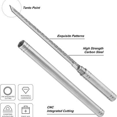 Hoja de acero inoxidable, todo el mango sólido de acero para uso doméstico, campamento al aire libre, cuchillo de bolsillo de pesca, cuchillo táctico de supervivencia, 8.47 pulgadas - plata