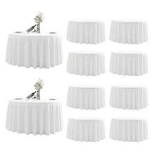 Round Tablecloth,10 Pack 132inch Stain And Wrinkle Resistant Polyester Table Cloth,Decorative Fabric Table Cover For Kitchen,Dinning,Party,Wedding RoundWhite - 多色775 - 查看 1