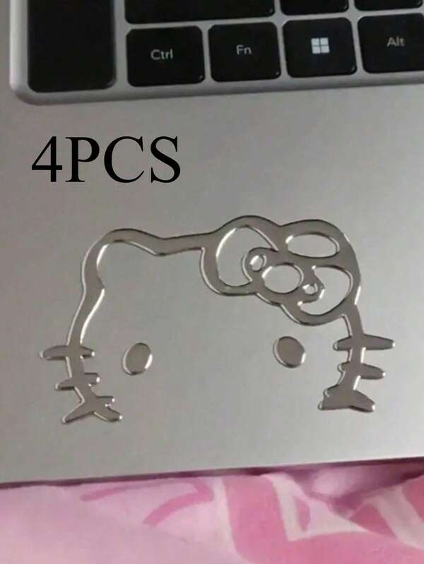 4PCS  3D Cartoon PVC Sticker, Shiny Glossy, Self-Adhesive Front Car, Mobile Phone, Laptop - Single Use, Asymmetrical Shape Room Decor Home Decor Stickers Wall Decor Personalized Wall Stickers Funny Stickers Personalised Stickers Scrapbook Supplies Scrapbook Kitchen Decor