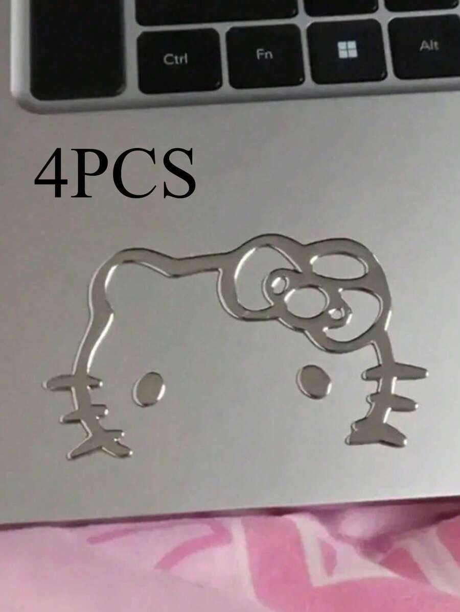 4PCS  3D Cartoon PVC Sticker, Shiny Glossy, Self-Adhesive Front Car, Mobile Phone, Laptop - Single Use, Asymmetrical Shape Room Decor Home Decor Stickers Wall Decor Personalized Wall Stickers Funny Stickers Personalised Stickers Scrapbook Supplies Scrapbook Kitchen Decor