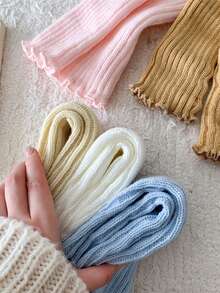 1/2/3/4/5/6 Pairs Women Thick Warm Cute Cartoon Fashion JK Style Knee High Leg Warmers (Shipped Without Card), Autumn/Winter