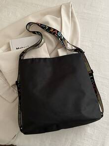 Bolso de mano de estilo retro y casual con estampado de letras en graffiti de poliéster, bolso de hombro minimalista de gran capacidad, adecuado para compras, calle, viajes y uso diario de mujeres