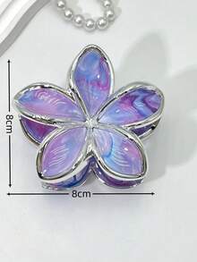 1 pieza/9 piezas Pinza de pelo de plástico ABS con estampado floral, pasador de pelo dulce para playa, viaje, fiesta, vacaciones, temporada de regreso a la escuela, accesorios de pelo elegantes, pinzas de pelo elegantes, pinza de pelo de invierno