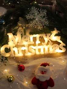 Creative Christmas Gift, Merry Christmas 3D Neon Light, Snowman Santa Claus Letter, USB Christmas Decorative Light, Christmas Wreath Accessories, Hot Selling, Suitable For Window Display, Store Decoration Atmosphere Lighting, Christmas Party Atmosphere Arrangement - Multicolor - View 4