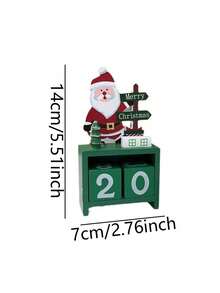 1pc Wooden Creative Christmas Cartoon Desktop Decor Gift Box Packaging Perpetual Calendar, Halloween, Halloween Decoration