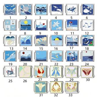 1pc New Italian Modular DIY Bracelet, Fashion Fresh Ocean Bikini Series, Free Combination Strap Detachable & Versatile