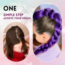 Purple Ponytail Extension With Elastic Tie, 24 Inch Long Purple Braid Ponytail Extension, Synthetic Braiding Hair Straight Wrap Around Braided Ponytails For DIY Twist And Ponytail Hairstyles - Multicolor - View 4