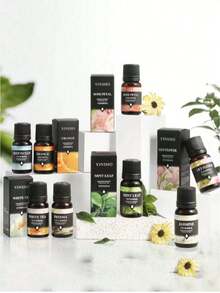 8pcs Essential Oil Set, 8pcs Essential Oil Gift Box, 6pcs/4pcs/2pcs/1pc Essential Oil Combo, Water-Soluble Aromatherapy Oils, 10ml Oils, 19 Scents, Suitable For Oil Diffuser, Candles, Oil Burner, Humidifier, Christmas