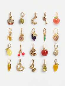 1PC Four Leaf Clover Fruit Croissant Pendant For DIY Jewelry Making Ecklace Earring Hanging Accessories