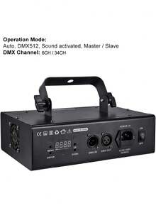 Luz de fiesta para DJ, luz de escenario con haz de color completo, control de música por voz y escaneo de patrones, perfecta para fiestas, discotecas, bares, clubes, escenarios e iluminación de DJ. - Negro - Ver 7