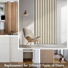 Accordion Style Magnetic Folding Door Curtains DoorwaysCloset, Room Divider Pleated Drapes With Hooks Interior Living RoomBedroomOpen Closet, White, W39x L78 Inches, 1 Panel - Rộng 39" x Dài 78" (Gói 1) + Yến mạch - Xem 8