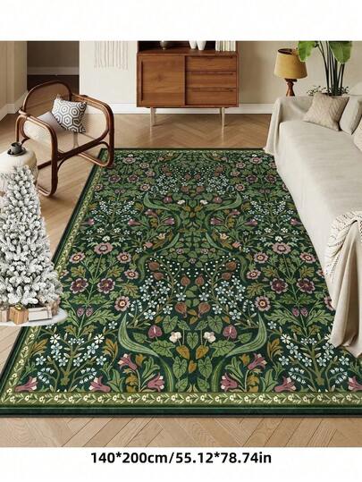 Pc Boho Moderne Parisian Garden Bloemen Tapijt Living Room, Non Skid Rust Vloerkleed Print Vintage Farmho Bedroom Dining Room Dorm Office Home view 9